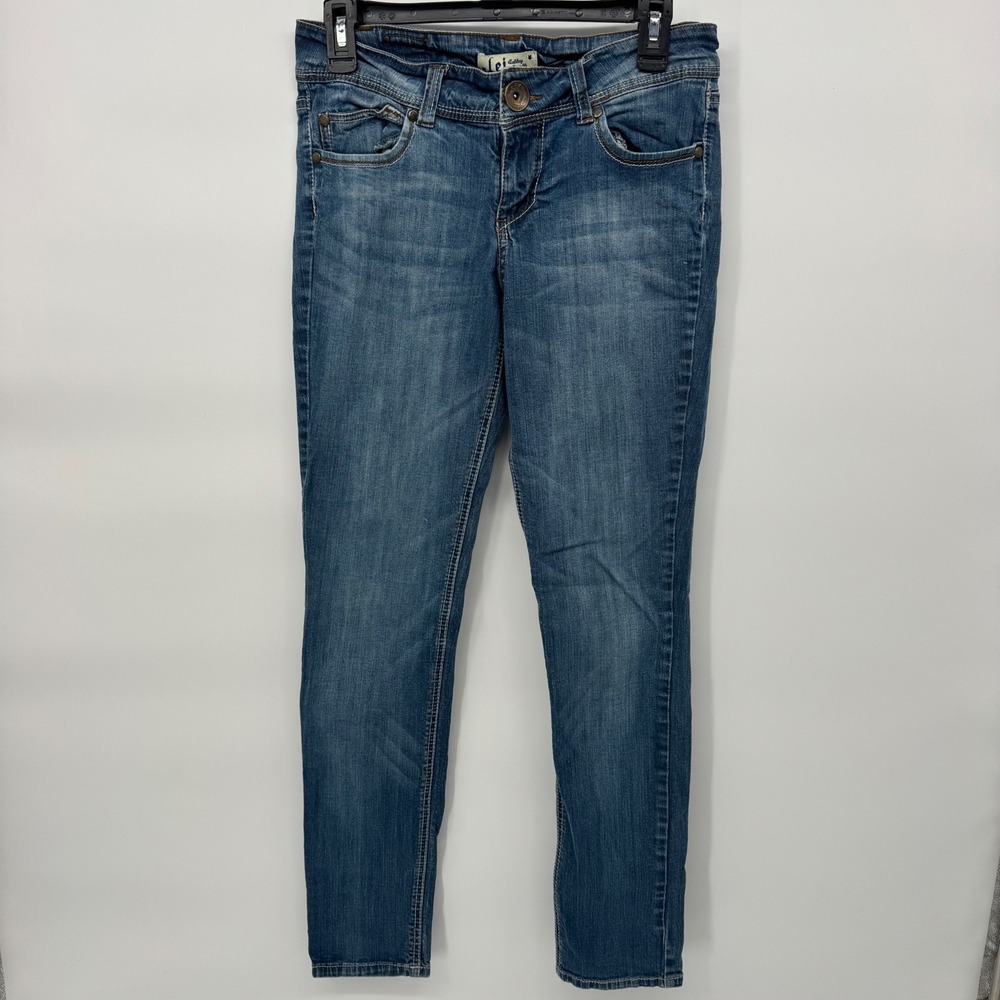LEI Ashley Trouble Jeans  y2k vintage Size 9‎ Blue Denim Skinny Leg Mid Rise